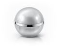 Silver sphere cosmetic jar on white