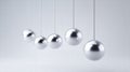 Silver spheres in a row Royalty Free Stock Photo