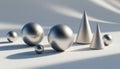 Silver spheres with textured cones Royalty Free Stock Photo