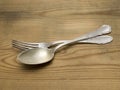 Silver spoon and for Royalty Free Stock Photo
