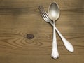 Silver spoon and fork Royalty Free Stock Photo