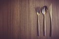 Silver spoon,fork and knife Royalty Free Stock Photo