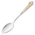 Silver spoon small for baptism with a relief gold pattern