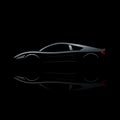 Silver sport car on black background Royalty Free Stock Photo