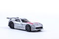 Silver sport car toy  on white Royalty Free Stock Photo