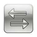 A silver square button features two stylized arrows. The left arrow points to the left Royalty Free Stock Photo