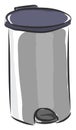 Silver stainless steel trash can illustration color vector Royalty Free Stock Photo