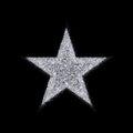 Silver star vector banner. Silver glitter . Template , card, vip, exclusive, certificate, gift luxury privilege voucher