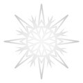 Silver star. Decorative snowflake. Cold season symbol