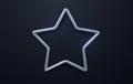 Silver star frame isolated on black background. Vector 3d illustration Royalty Free Stock Photo