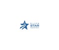 Silver star logo editorial illustrative on white background