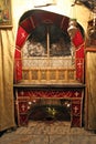 A silver star marks the traditional site of the birth of Jesus in Church of the Nativity, Bethlehem