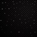 Silver stars black night sky on transparent background. Abstract light glitter. Fantasy sparkles. Shine christmas Royalty Free Stock Photo