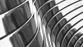 Silver steel background stripes 3d wavy pattern, metallic striped waves, chrome metal texture