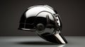 Sci-fi Robot Head Helmet With Chrome Finish
