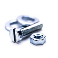 Silver steel hexagonal tool objects macro Royalty Free Stock Photo