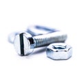 Silver steel hexagonal tool objects macro Royalty Free Stock Photo