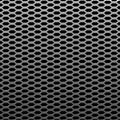 Silver or steel metal texture background. Realistic perforated sheet structure