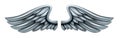 Silver Steel Metal Wings Royalty Free Stock Photo