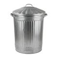 Silver steel trash can