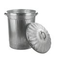 Silver steel trash can Royalty Free Stock Photo