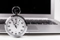 Silver Stopwatch Royalty Free Stock Photo