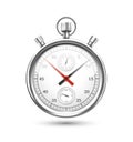 Silver Stopwatch Graphic Hovering on White