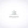 Silver stylized Christmas card with snowflake