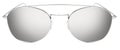 silver sunglasses gray mirror lenses isolated on white background