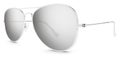 Silver sunglasses gray mirror lenses isolated on white