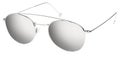 Silver sunglasses gray mirror lenses isolated on white