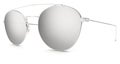 Silver sunglasses gray mirror lenses on white