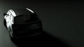 Silver SUV car on dark background. 3D illustration Royalty Free Stock Photo