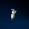 Silver Swiss army knife icon isolated on blue background. Multi-tool, multipurpose penknife. Multifunctional tool
