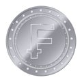 Silver swiss franc coin with stars