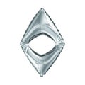 Silver symbol Ethereum made of inflatable balloon isolated on white background. Royalty Free Stock Photo