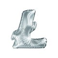 Silver symbol LiteCoin made of inflatable balloon isolated on white background Royalty Free Stock Photo
