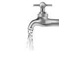 Silver tap with water. Vector illustration. Royalty Free Stock Photo