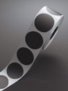 Silver tape with black circles. 3d rendering Royalty Free Stock Photo