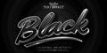 Silver text effect, editable shiny metallic color text style on dark textured background