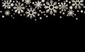 Silver textured snowflakes border Royalty Free Stock Photo