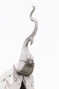 Silver Thai naga gable apex Isolated, Lanna style