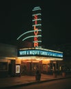 Silver Theater marquee at night, Silver Spring, Maryland Royalty Free Stock Photo