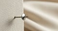 Thumbtack on Fabric Royalty Free Stock Photo