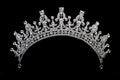 Silver tiara isolated on a black background