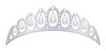 Silver tiara with pearls and diamonds Royalty Free Stock Photo