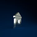 Silver Ticket box office icon isolated on blue background. Ticket booth for the sale of tickets for attractions and Royalty Free Stock Photo