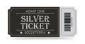 Silver Ticket. Vector illustration for websites, applications, cinemas, clubs, mass events and creative design