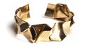 Gold bracelet with a twisted design Royalty Free Stock Photo