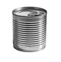 A silver tin can isolated on white Royalty Free Stock Photo